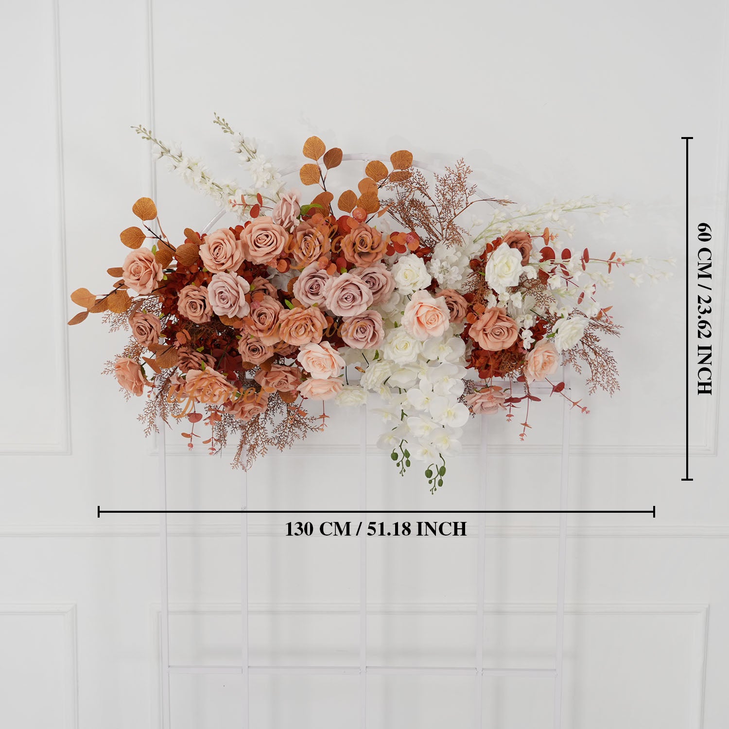 Uflower Coffee Fall Rose Hang Flower Floor Floral Wedding Party Event Props